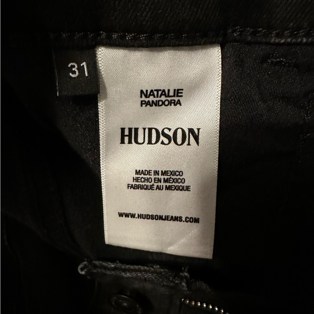 12 31 EUC Hudson Natalie Mid Rise coated black jeans Pandora - Picture 4 of 9